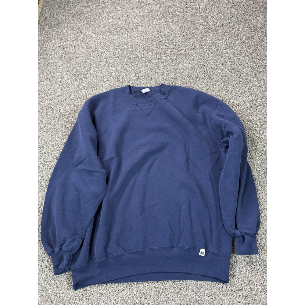 Vintage 90s Russell Athletic Pullover Sweatshirt Men's Size XL Tall Blue